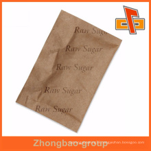Flexibel packaging brown kraft paper folded raw sugar bag for instant tea or coffee